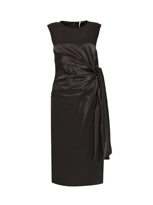 Abito Annabelle in liquid satin Fondente Liviana Conti | F6SS70W18-0